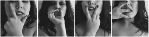 Black & White LOVE letters boudoir photo