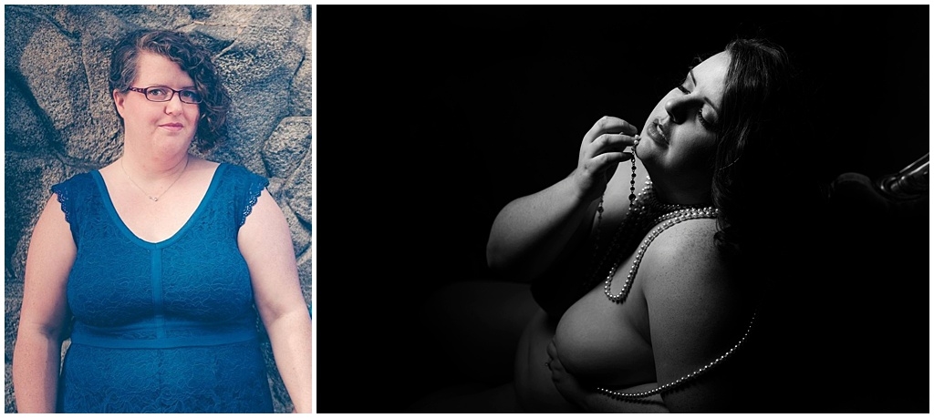 Plus size boudoir before and after
