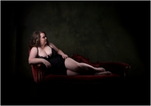 Plus size boudoir pose