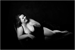 Gorgeous plus size boudoir pose