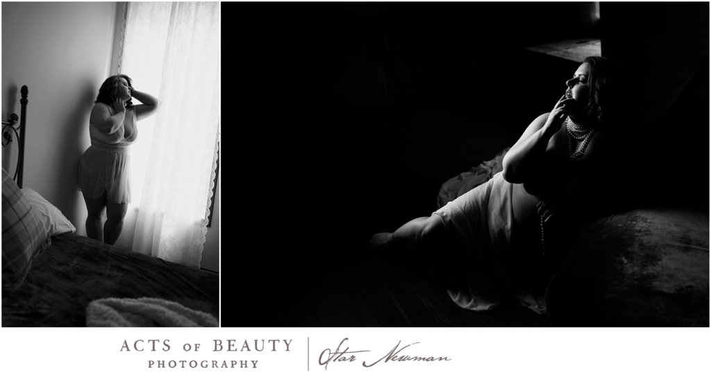 Plus size boudoir pose
