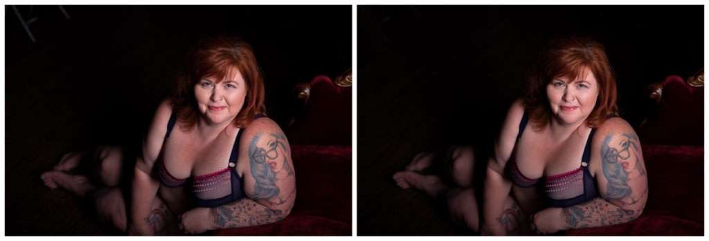 Boudoir Photoshop before and after retouching