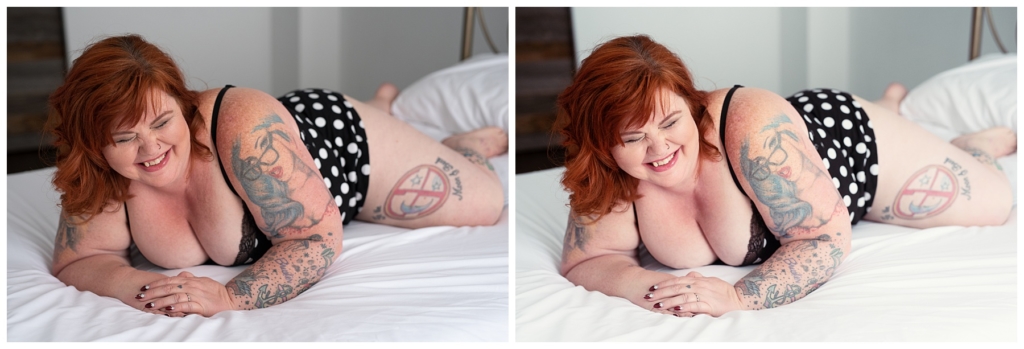 Boudoir Photoshop before and after retouching