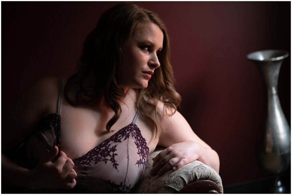 Beautiful moody boudoir photo