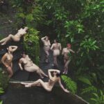 Outdoor nude group boudoir photo at women's empowerment retreat in Bali