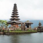 Photo of beautiful temple by the water in Bali